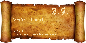 Nováki Fanni névjegykártya