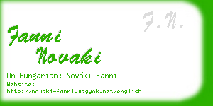 fanni novaki business card