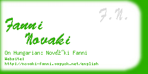 fanni novaki business card